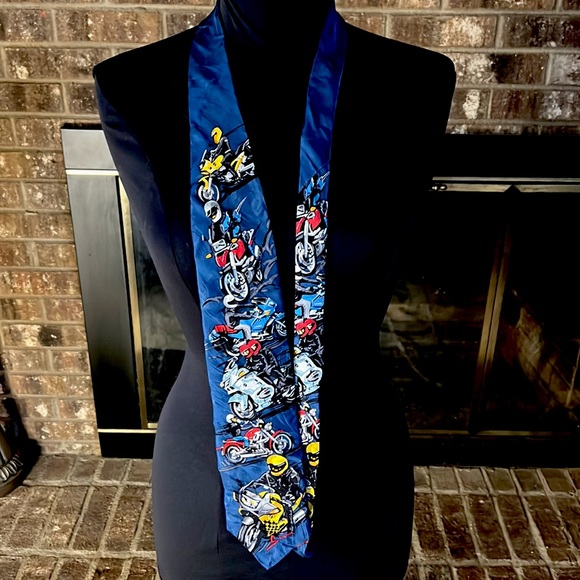 Silk Motorcycle Tie BMW by Dennis Simon Century of Speed - Picture 1 of 3